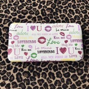 NEW Lovebirds slimline leather clutch/wallet